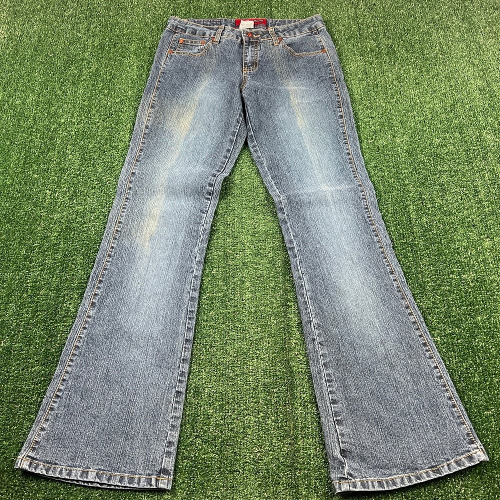 VTG Triple Nine Jeans Womens Size 7 29x31" Medium Wash Stretch Flare Bootcut Y2K